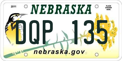 NE license plate DQP135