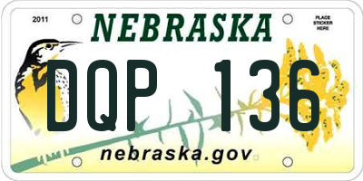 NE license plate DQP136