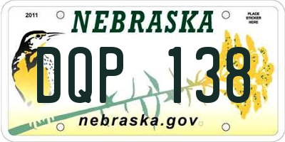 NE license plate DQP138