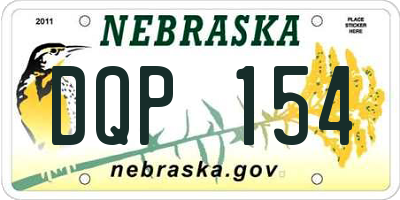 NE license plate DQP154