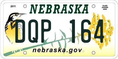 NE license plate DQP164