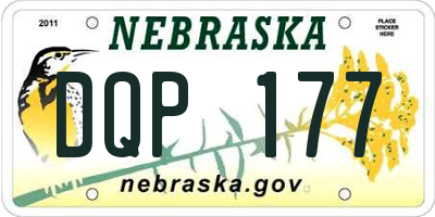 NE license plate DQP177