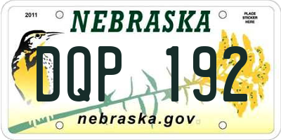 NE license plate DQP192