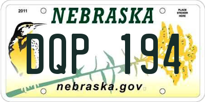NE license plate DQP194