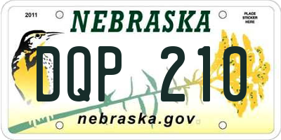NE license plate DQP210