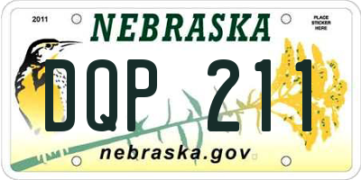 NE license plate DQP211