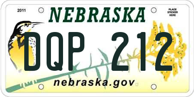 NE license plate DQP212