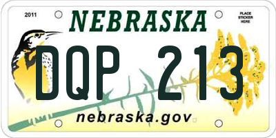 NE license plate DQP213