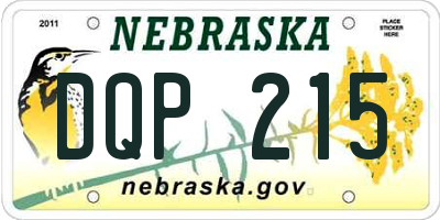 NE license plate DQP215