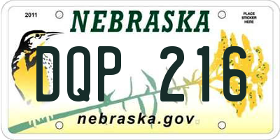 NE license plate DQP216