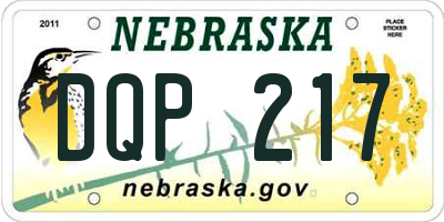 NE license plate DQP217
