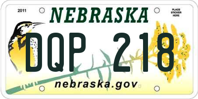 NE license plate DQP218