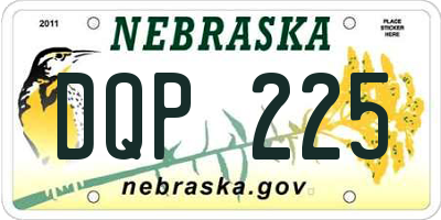 NE license plate DQP225
