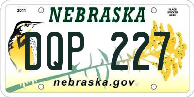 NE license plate DQP227