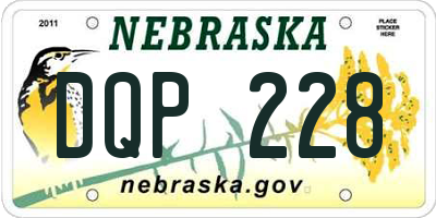 NE license plate DQP228