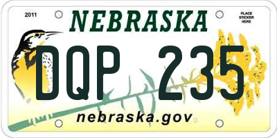 NE license plate DQP235