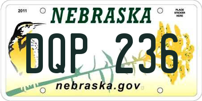 NE license plate DQP236
