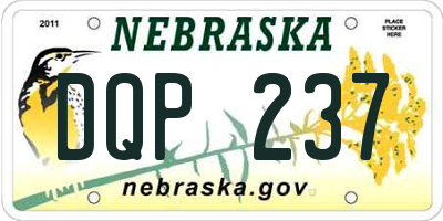 NE license plate DQP237