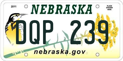 NE license plate DQP239