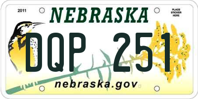NE license plate DQP251