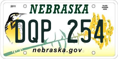 NE license plate DQP254