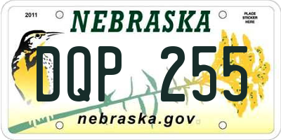 NE license plate DQP255