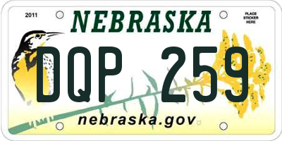 NE license plate DQP259