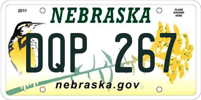 NE license plate DQP267