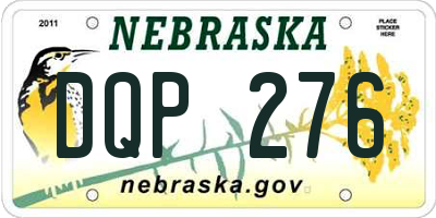 NE license plate DQP276