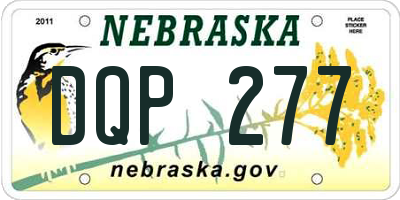 NE license plate DQP277