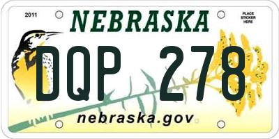 NE license plate DQP278