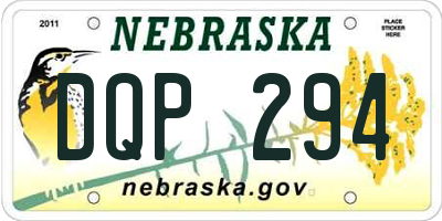NE license plate DQP294