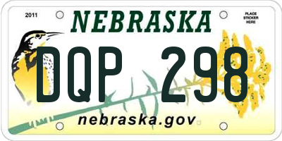 NE license plate DQP298