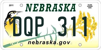 NE license plate DQP311
