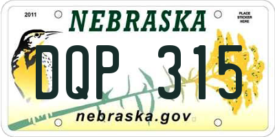 NE license plate DQP315