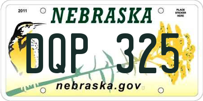NE license plate DQP325