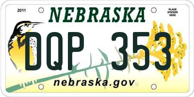 NE license plate DQP353