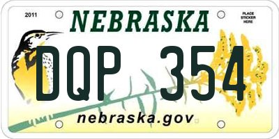 NE license plate DQP354