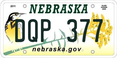 NE license plate DQP377