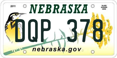 NE license plate DQP378