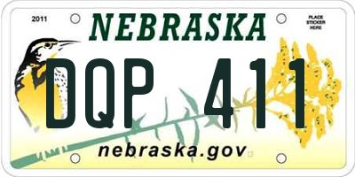 NE license plate DQP411