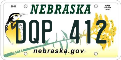NE license plate DQP412