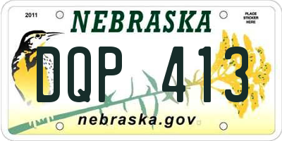 NE license plate DQP413