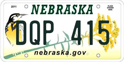 NE license plate DQP415