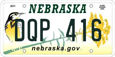 NE license plate DQP416