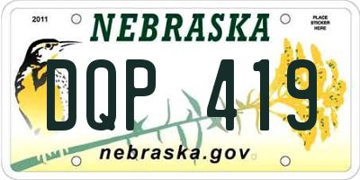 NE license plate DQP419