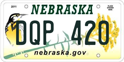 NE license plate DQP420