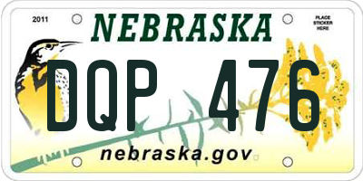 NE license plate DQP476