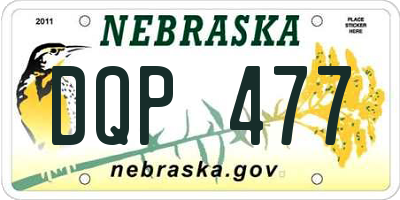 NE license plate DQP477