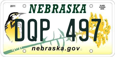 NE license plate DQP497